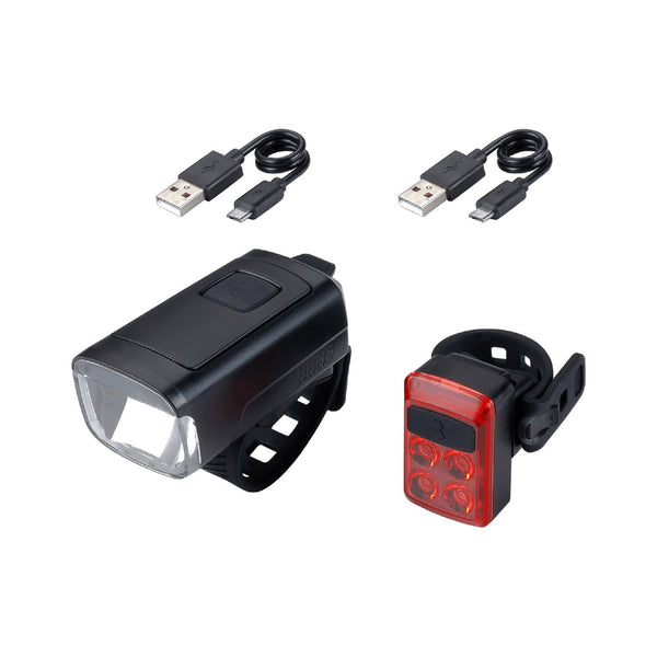 BBB BLS-230 FRONT LIGHT STUD50 COMBO + BLS-236 REAR SLIDE BLACK