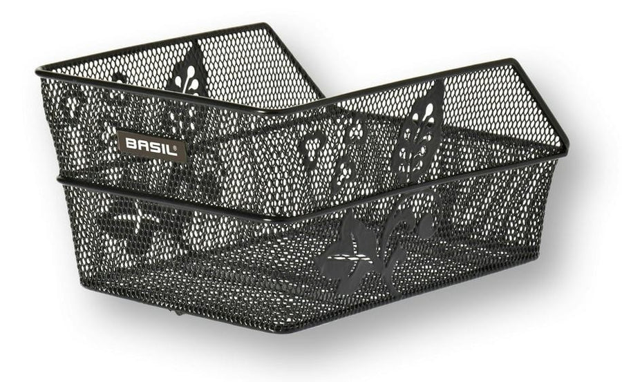 BASIL CENTO FLOWER REAR BASKET S BLACK