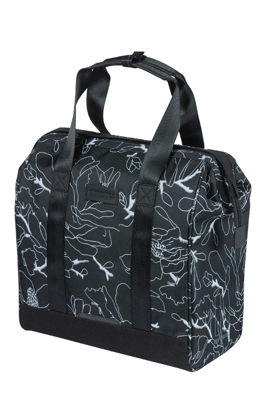 BASIL GRAND FLOWER BICYCLE SHOPPER, 23L, BLACK