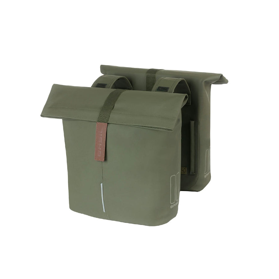 BASIL CITY DOUBLE PANNIER BAG 28-32L MOSS GREEN