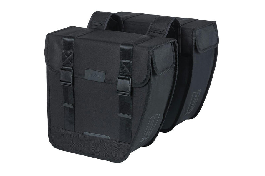 BASIL TOUR DOUBLE PANNIER  BAG, 28L, BLACK
