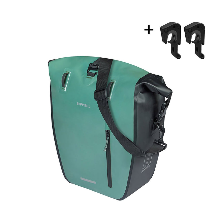 BASIL RIVO L SINGLE BAG TARPAULIN MIK 25-31L SILV GRN BLK