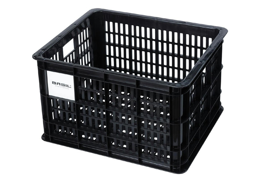 BASIL BICYCLE CRATE M 29.5L BLACK RECYCLED